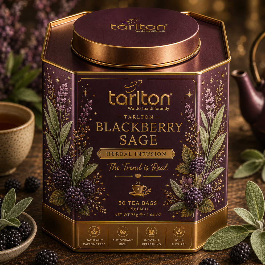 Tarlton Hexagonal Botanical Tins Collection